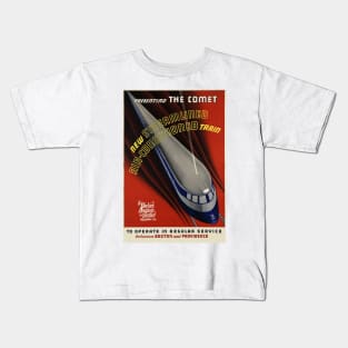 Presenting The Comet Air Conditioned Train Boston and Providence Vintage Railway Kids T-Shirt